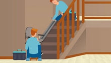 Load and play video in Gallery viewer, Double Stair Lift Special - 90 Degree Turn Stairway
