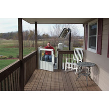 Load image into Gallery viewer, Outdoor Handicap Lift with Solar Panel at Deck Level