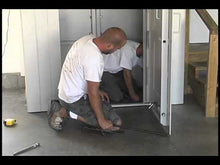 Load and play video in Gallery viewer, FEMA Compliant Hide-Away® Residential Bulletproof Modular Safe Room Tornado Safety Shelter Corner Unit