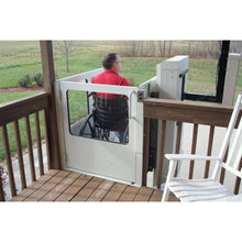 Load image into Gallery viewer, Exiting Porch onto Outdoor Wheelchair Lift with Gate
